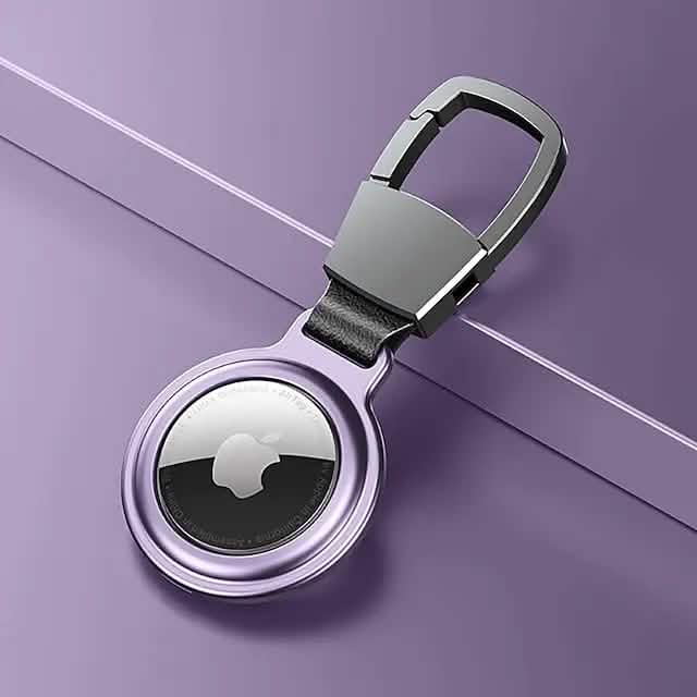 Apple Airtag Magnetic Case with Keychain Mobile Accessories Purple - DailySale
