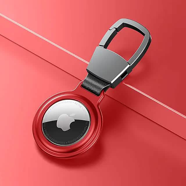 Apple Airtag Magnetic Case with Keychain Mobile Accessories Red - DailySale