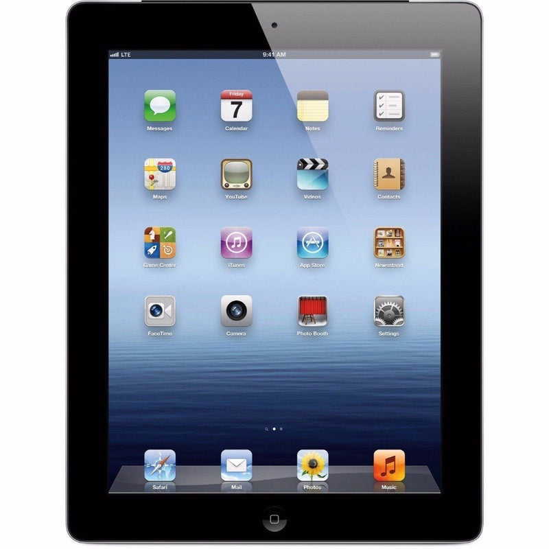Front view of black Apple iPad 4 with Retina Display, avaiable at Dailysale