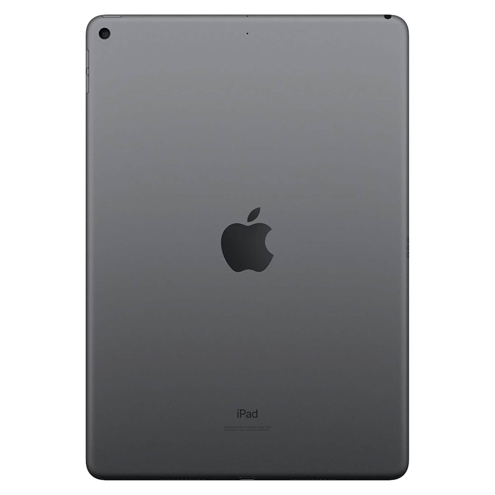Back view of gray Apple iPad Air 3 10.5" Wi-Fi + Cellular 4G LTE (Refurbished)