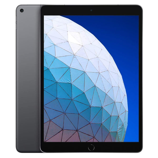 Front and back of Apple iPad Air 3 10.5" Wi-Fi + Cellular 4G LTE (Refurbished) shown in gray, available at Dailysale