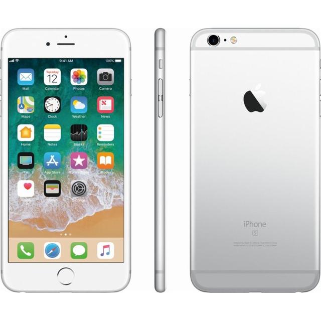 Front, side, and back or an Apple iPhone 6S Fully Unlocked in silver, available at Dailysale