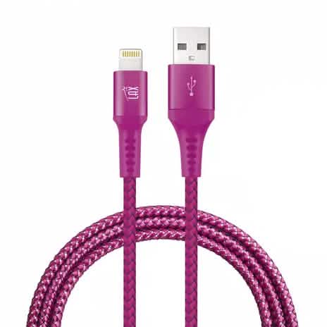 Apple MFi Certified Colorful Rainbow Lightning Cables for iPhone and iPad Mobile Accessories 6ft Magenta - DailySale