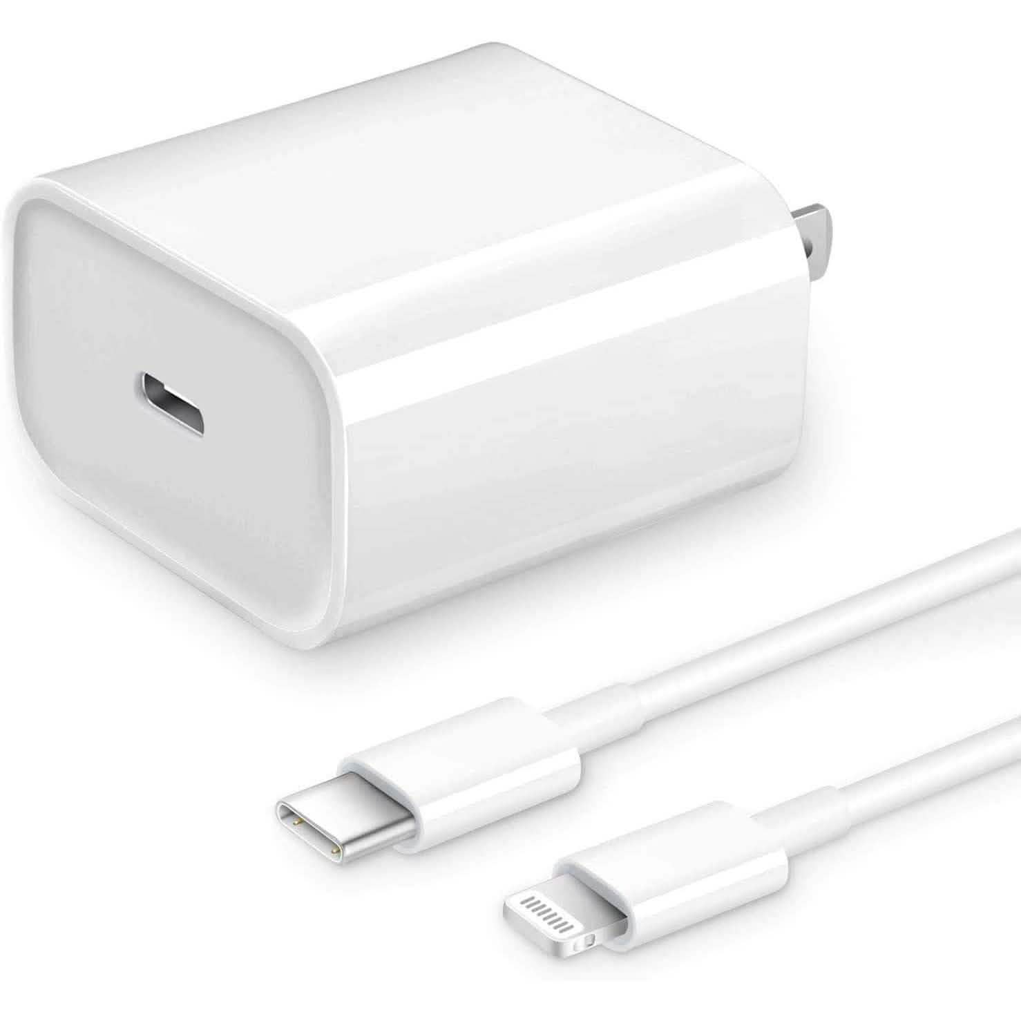 Apple MFi Certified Veetone 20W PD Type C Power Wall Charger Travel Plug with 6FT USB C to Lightning Quick Charge Sync Cable Mobile Accessories - DailySale