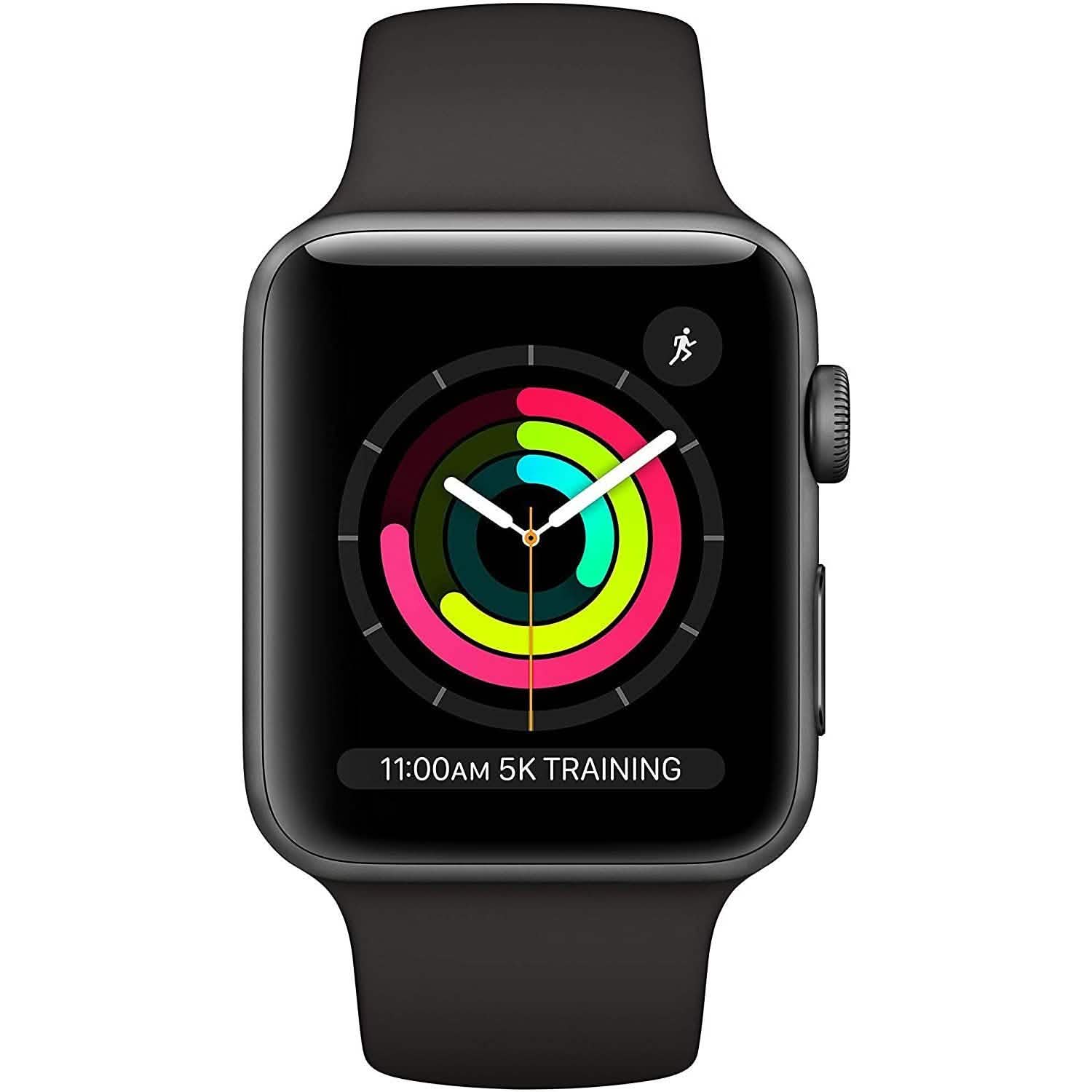 Apple Watch Series 3 GPS 42mm Space Gray Aluminum Case with Black Sport Band Smart Watches - DailySale