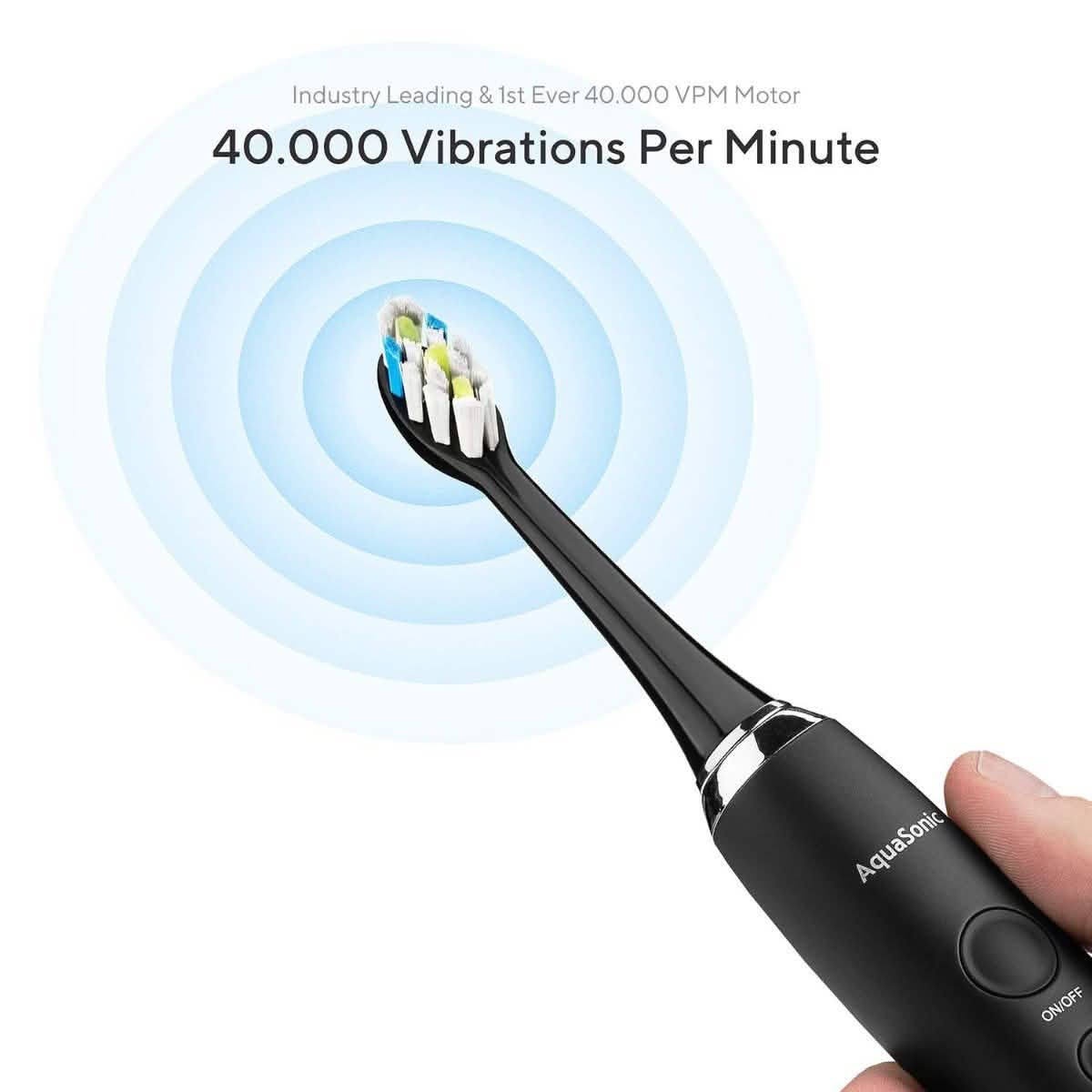 AquaSonic Black Series Pro Ultra Whitening 40,000 VPM Rechargeable Electric Toothbrush Beauty & Personal Care - DailySale