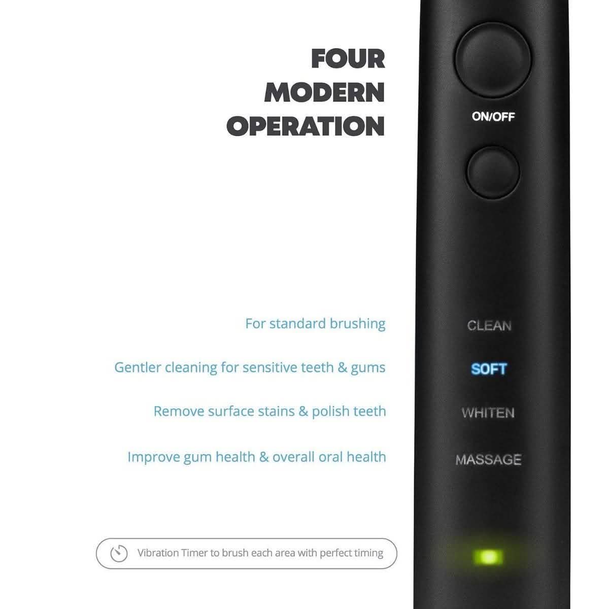 AquaSonic Black Series Pro Ultra Whitening 40,000 VPM Rechargeable Electric Toothbrush Beauty & Personal Care - DailySale