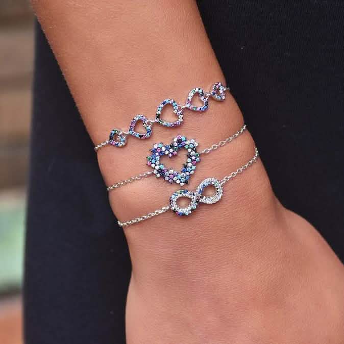 Arden Dark Colored Heart Bracelet Bracelets - DailySale