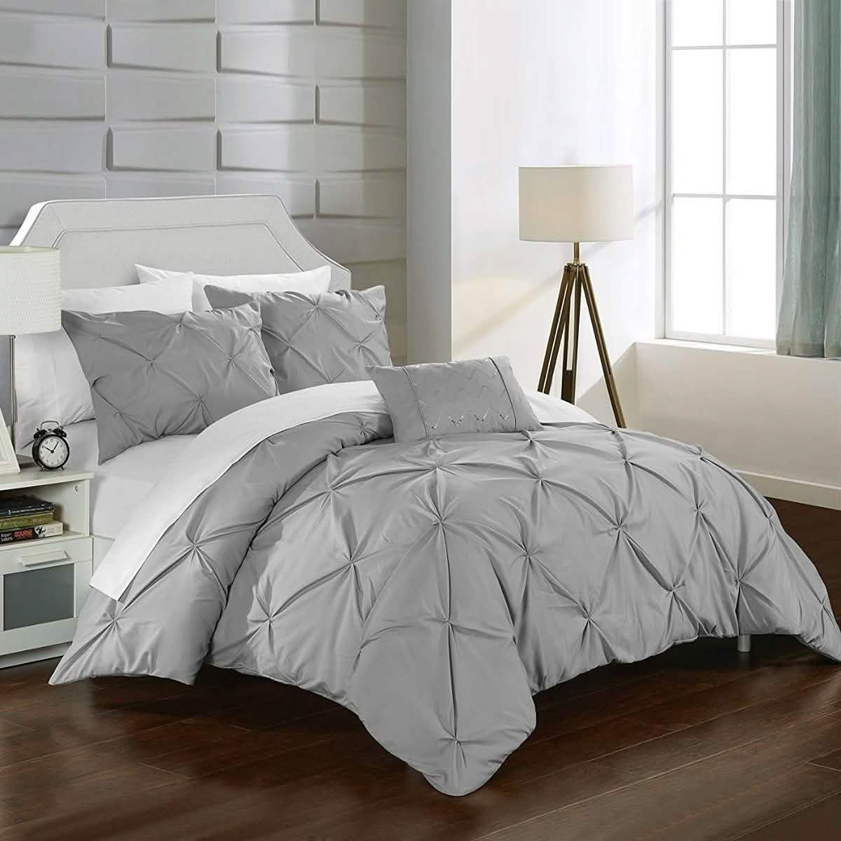 Armi Pinch-Pleated Microfiber Duvet Cover Set Linen & Bedding - DailySale