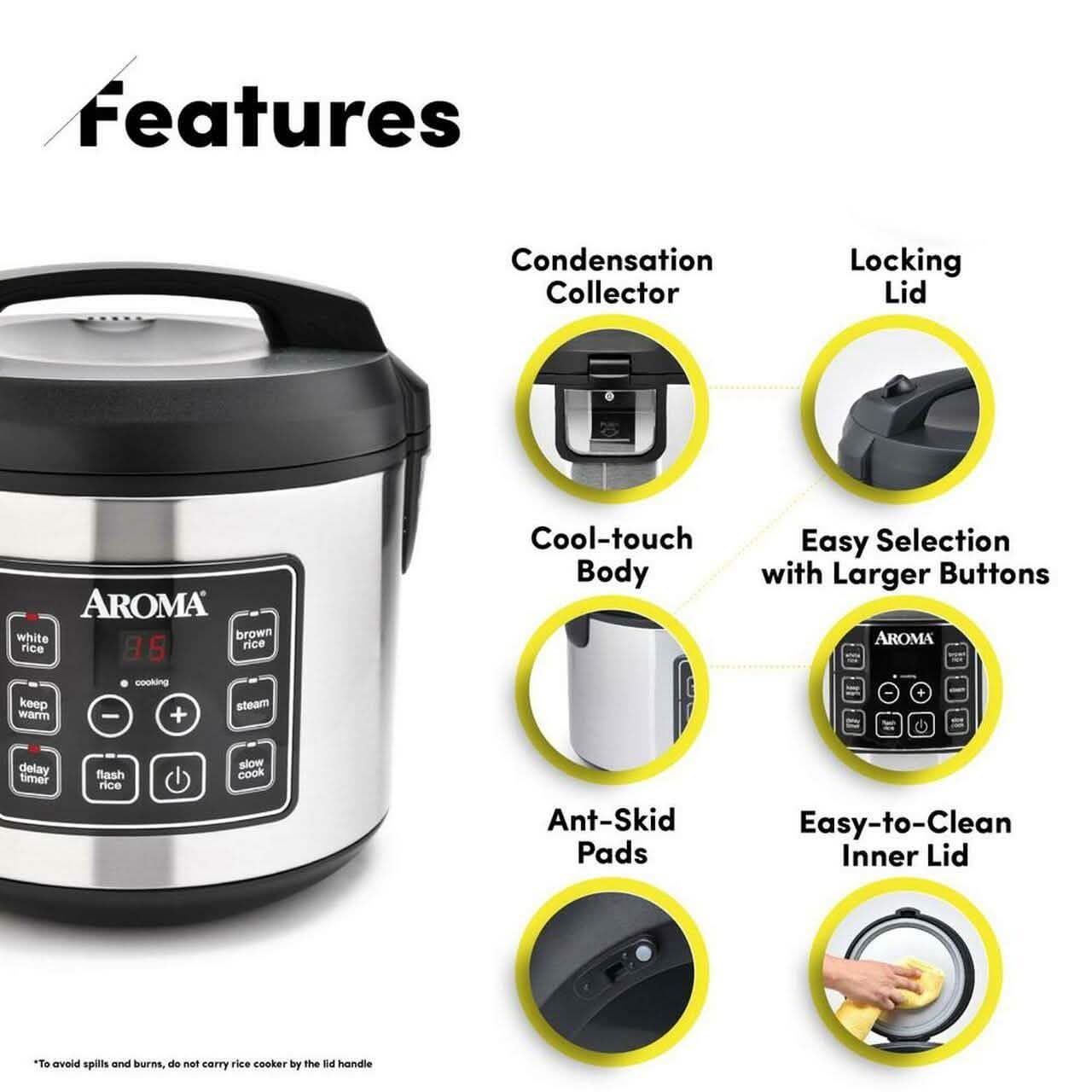Aroma 20-Cup Digital Rice Cooker and Food Steamer Kitchen & Dining - DailySale
