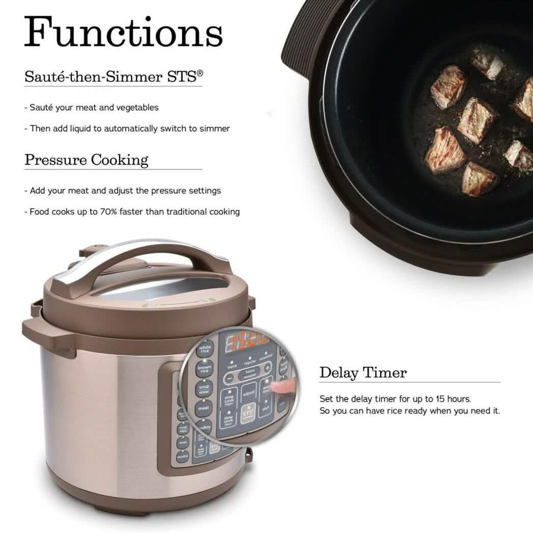 Aroma Housewares Professional MTC-8016 Digital Pressure Cooker 6 quart Kitchen Appliances - DailySale