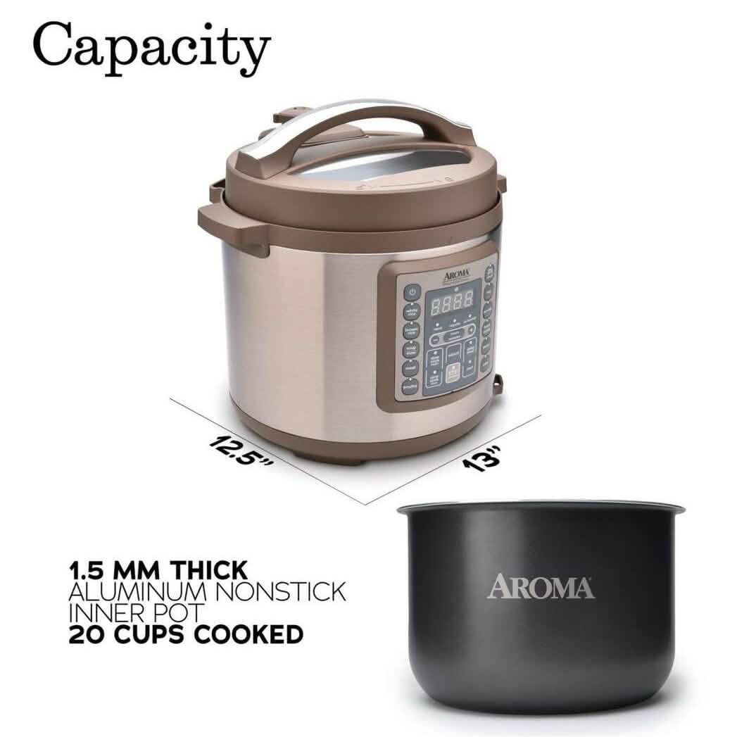 Aroma Housewares Professional MTC-8016 Digital Pressure Cooker 6 quart Kitchen Appliances - DailySale