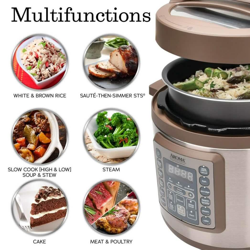 Aroma Housewares Professional MTC-8016 Digital Pressure Cooker 6 quart Kitchen Appliances - DailySale