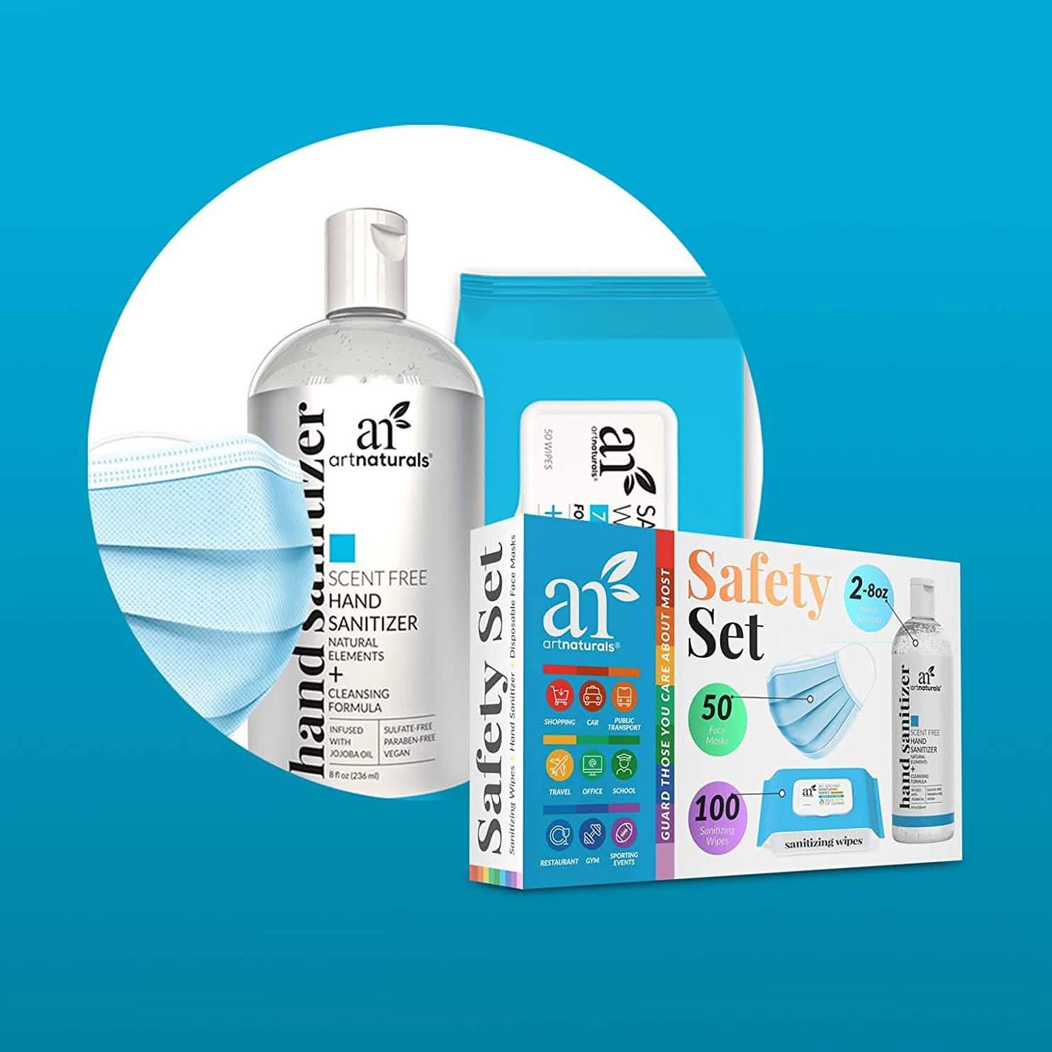 Art Naturals All Purpose Sanitizing Cleansing Personal Protection Kit Face Masks & PPE - DailySale
