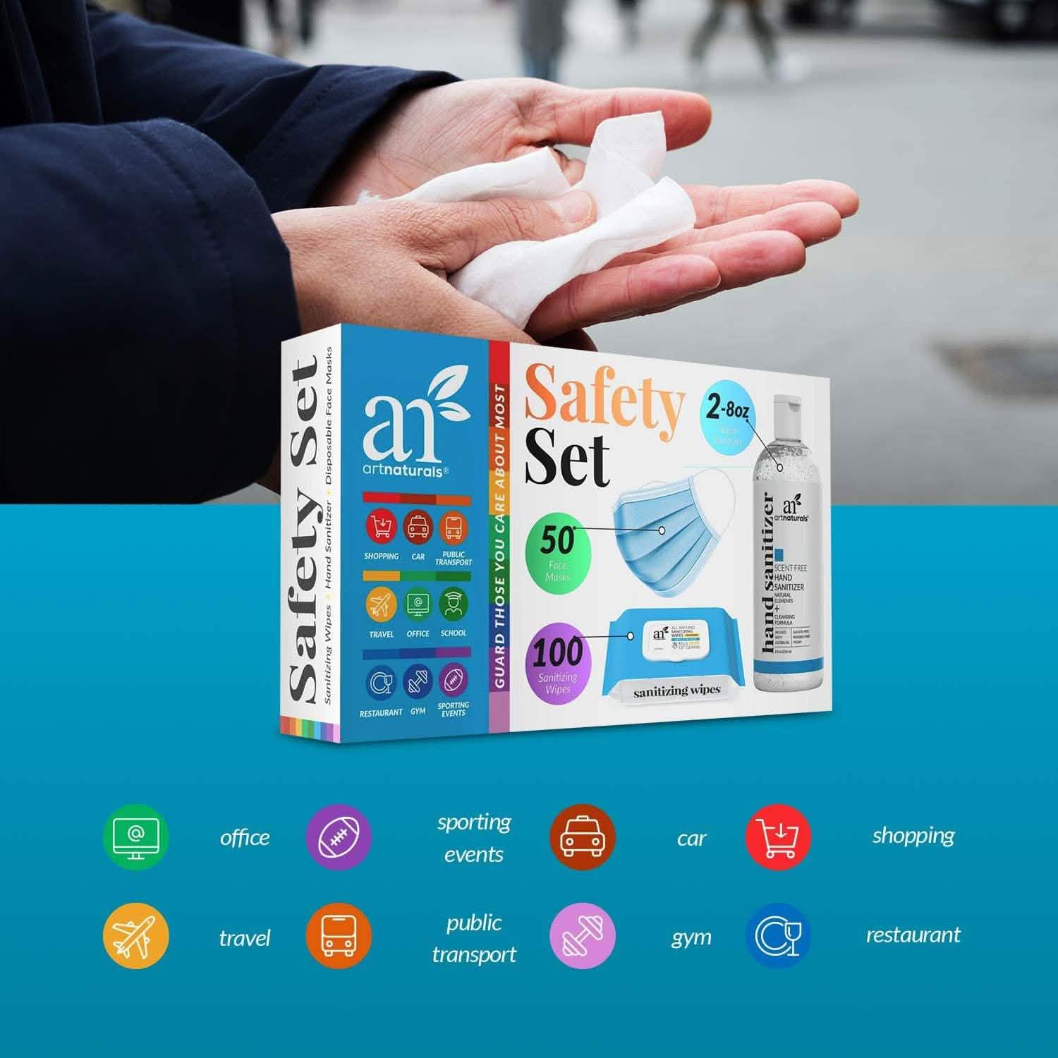 Art Naturals All Purpose Sanitizing Cleansing Personal Protection Kit Face Masks & PPE - DailySale