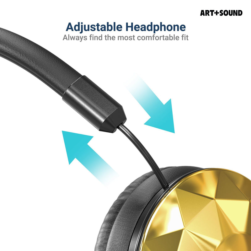 Art & Sound Faceted On-Ear Wired Headphones Headphones & Audio - DailySale