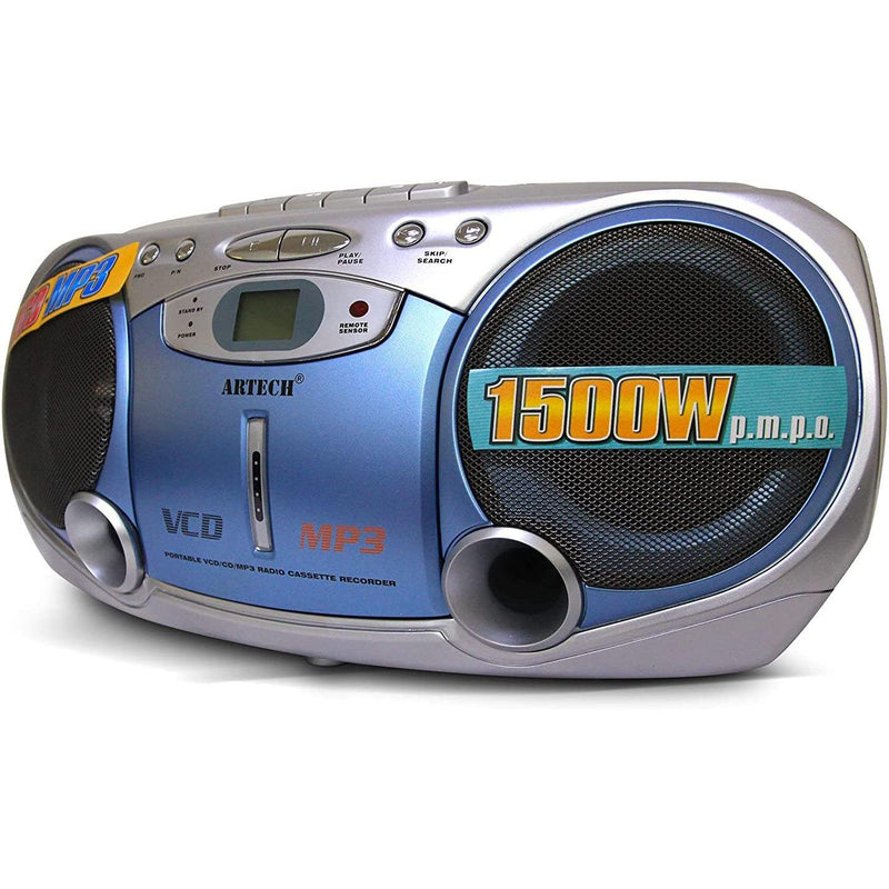 ARTECH ARTVCD28R Boombox CD/MP3/AM/FM/ with Cassette Recorder Headphones & Audio - DailySale