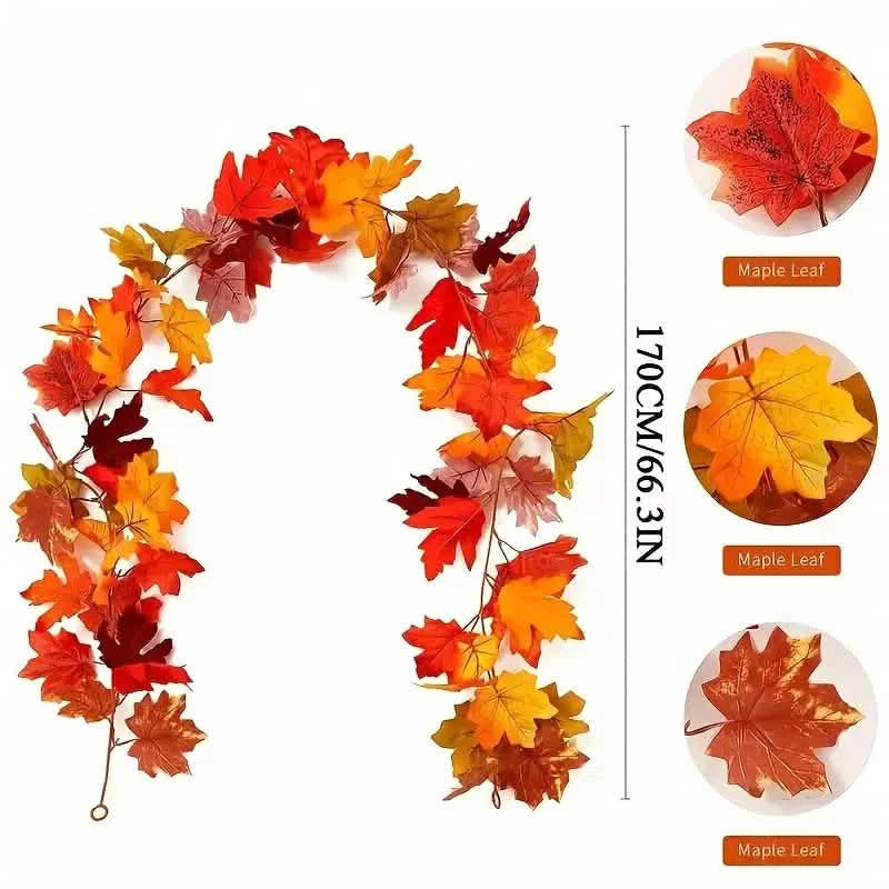 Artificial Maple Leaf Rattan Holiday Decor & Apparel - DailySale
