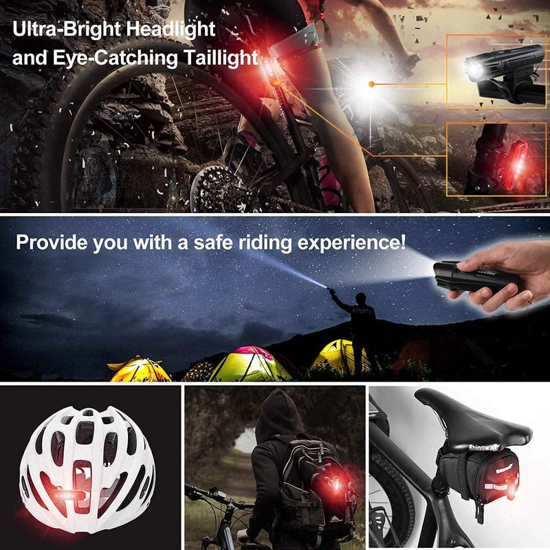 Ascher Ultra Bright USB Rechargeable Bike Light Set Sports & Outdoors - DailySale