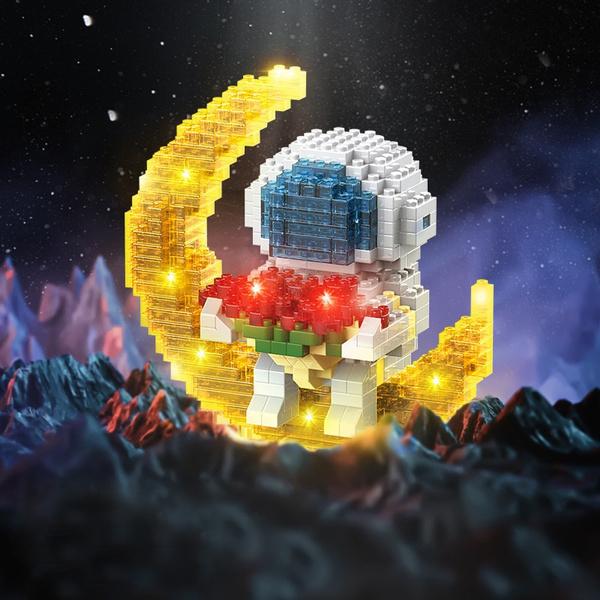 Astronaut Building Blocks LED Glowing Toys Toys & Games Rose Astronaut - DailySale