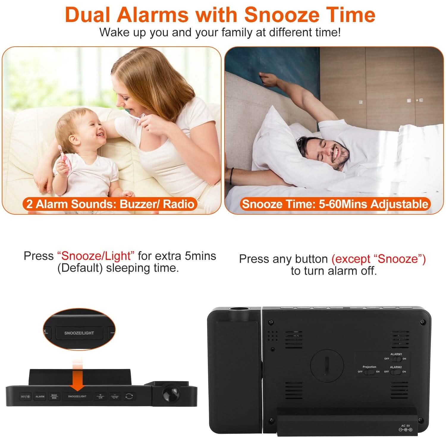 Atomic Projection Alarm Clock Household Appliances - DailySale