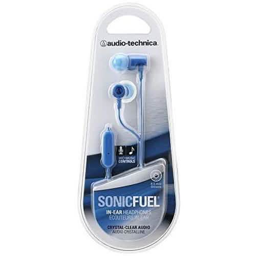 Audio Technica ATH-CLR100iSBL SonicFuel In-ear Headphones with In-line Mic and Control Headphones - DailySale