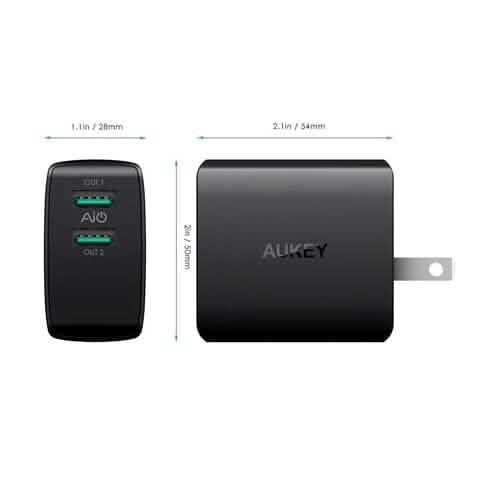 Aukey AMP Wall Charger Dual Port 4.8A USB Charger Mobile Accessories - DailySale