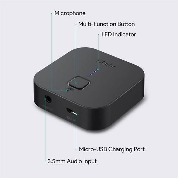 AUKEY Bluetooth Receiver V4.1 Wireless Audio Music Adapter Headphones & Audio - DailySale