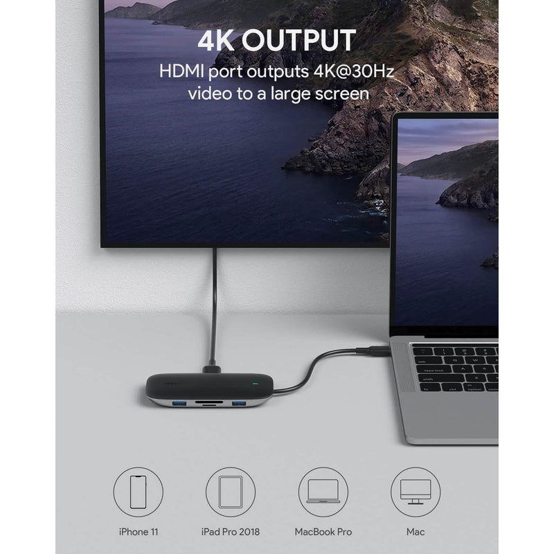 AUKEY CBC71 8 in 1 USB C Hub with Ethernet Port Computer Accessories - DailySale