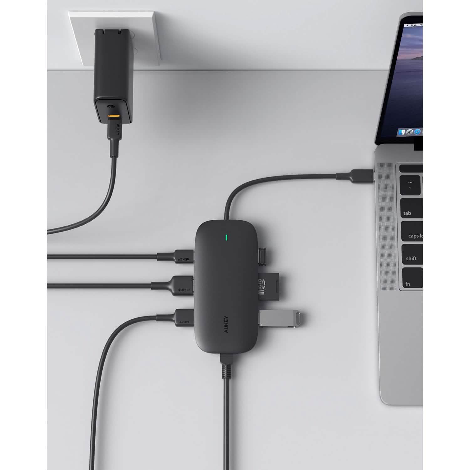 AUKEY CBC71 8 in 1 USB C Hub with Ethernet Port Computer Accessories - DailySale