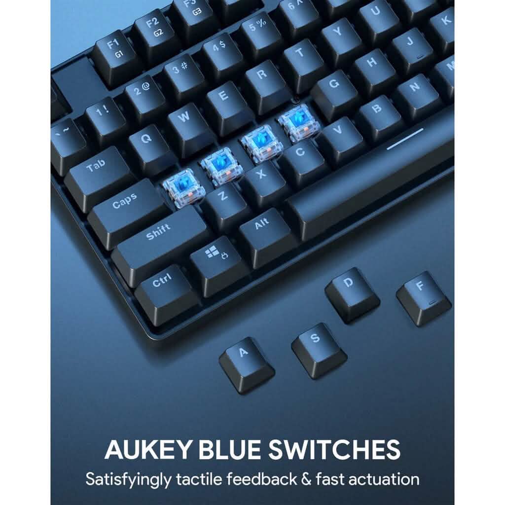 AUKEY KMG16 Mechanical Keyboard Blue Switches 104key Computer Accessories - DailySale