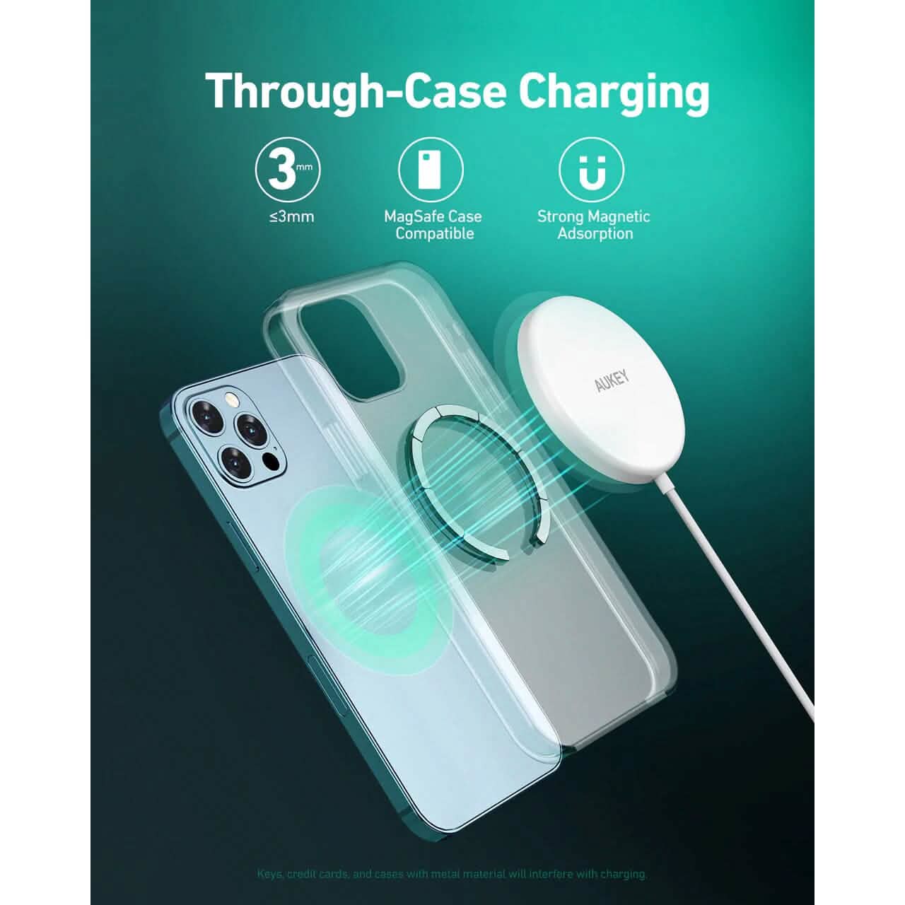 Aukey LC-A1 Aircore Wireless Charger 15W Magnetic Qi Certified Mobile Accessories - DailySale