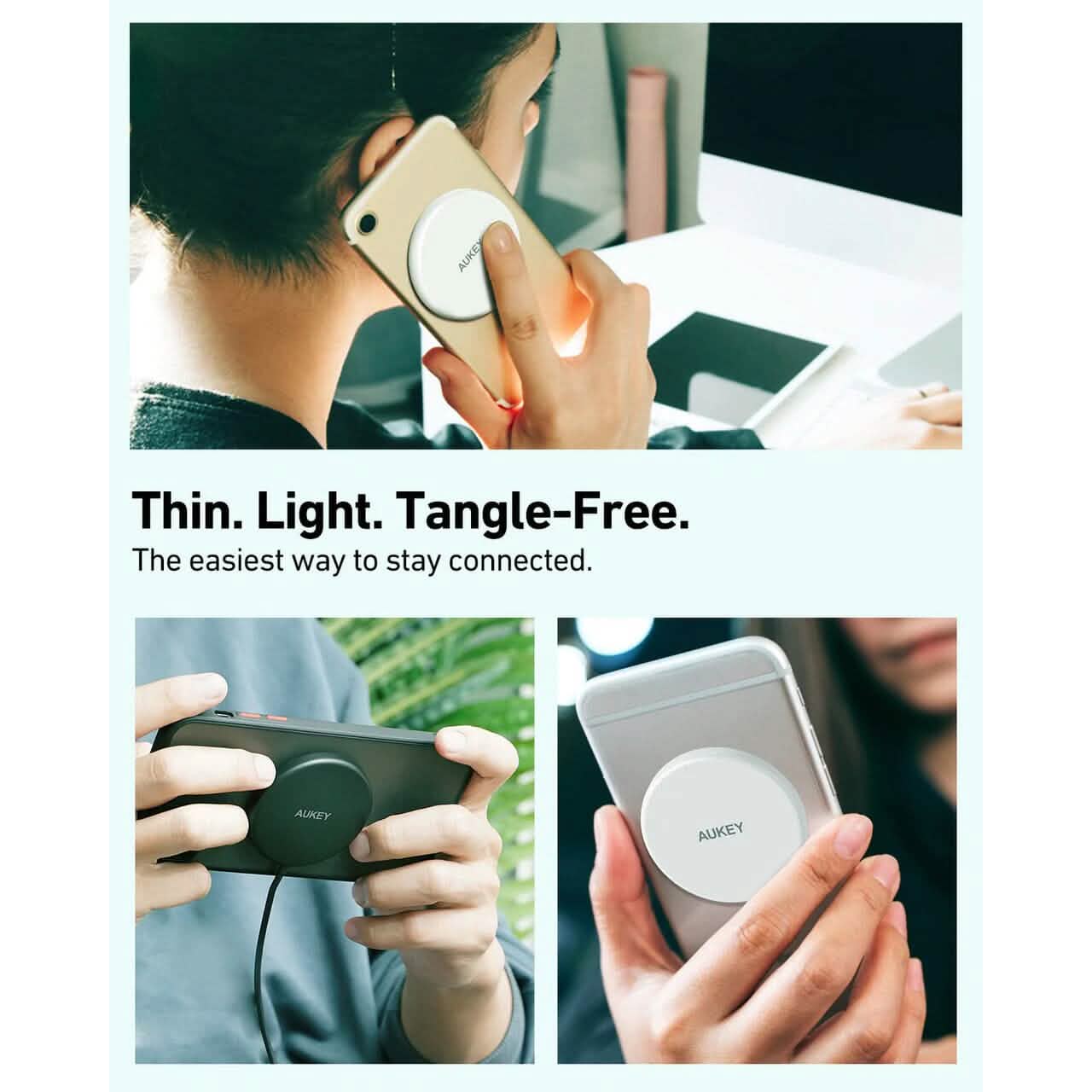 Aukey LC-A1 Aircore Wireless Charger 15W Magnetic Qi Certified Mobile Accessories - DailySale