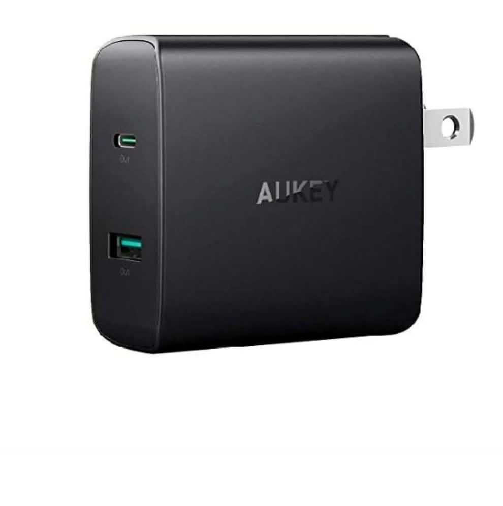 Aukey USB Wall Charger, Dual Port, USB-C 46W Power Delivery (Refurbished) Mobile Accessories - DailySale