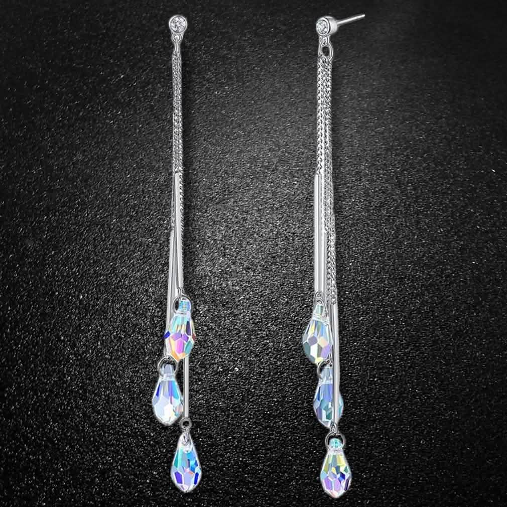 Aurora Borealis Crystal Drop Earrings Made with Swarovski Elements Jewelry - DailySale