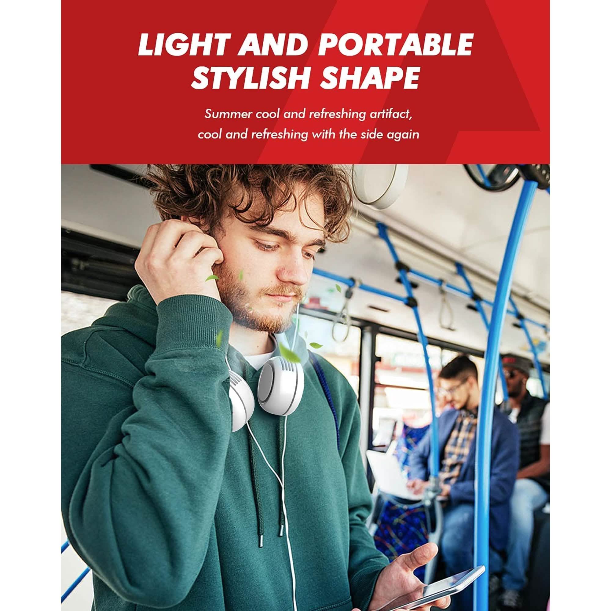 Ausget Portable Neck Fan, Bladeless Hands-Free Fan USB Rechargeable Sports & Outdoors - DailySale