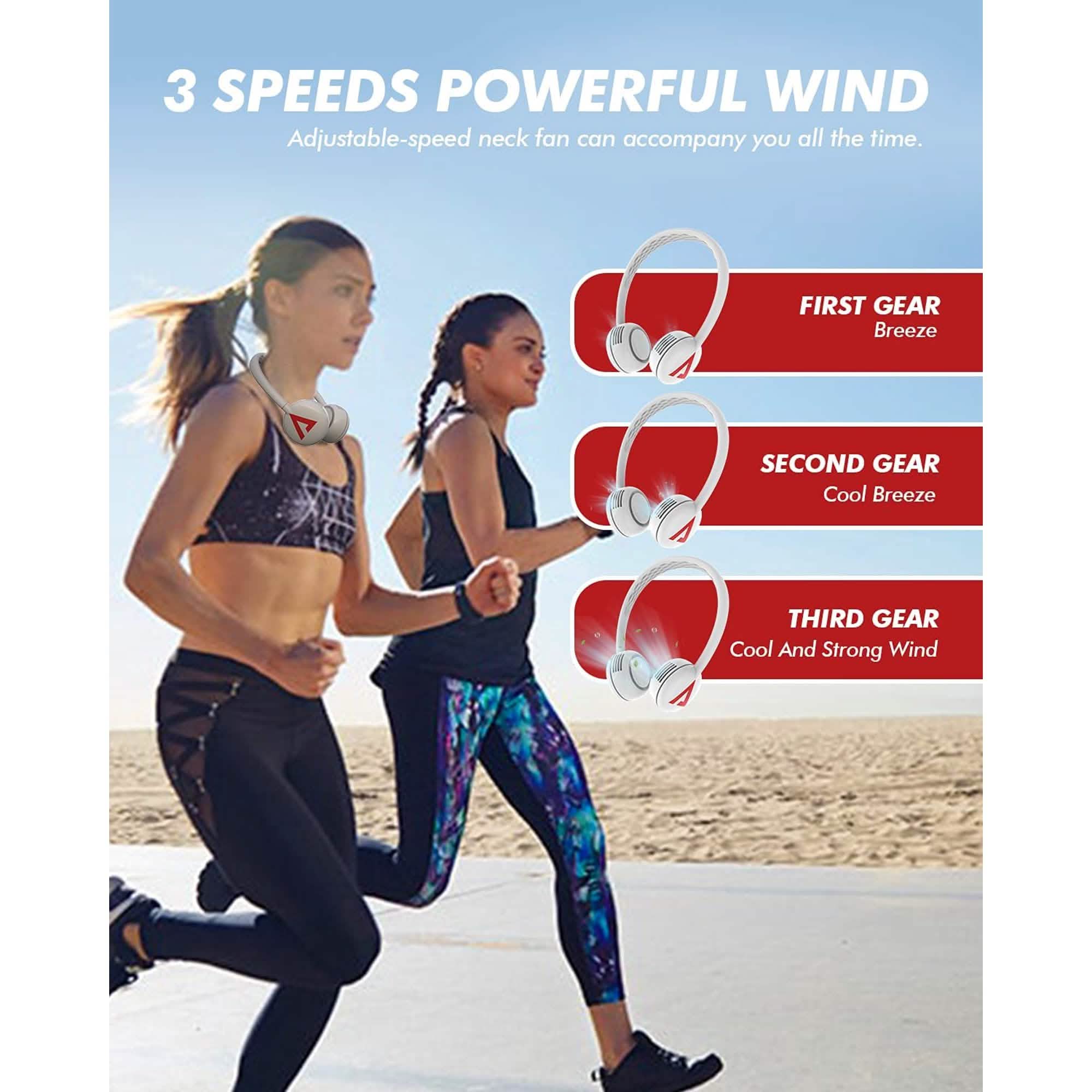 Ausget Portable Neck Fan, Bladeless Hands-Free Fan USB Rechargeable Sports & Outdoors - DailySale