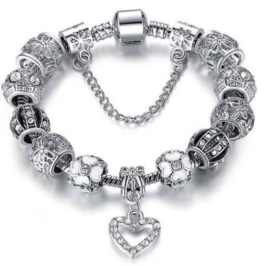 Austrian Crystal Heart Charm Bracelet Bracelets - DailySale
