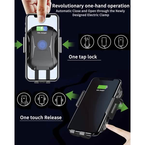Automatic Clamping Wireless Car Charger Mount Automotive - DailySale