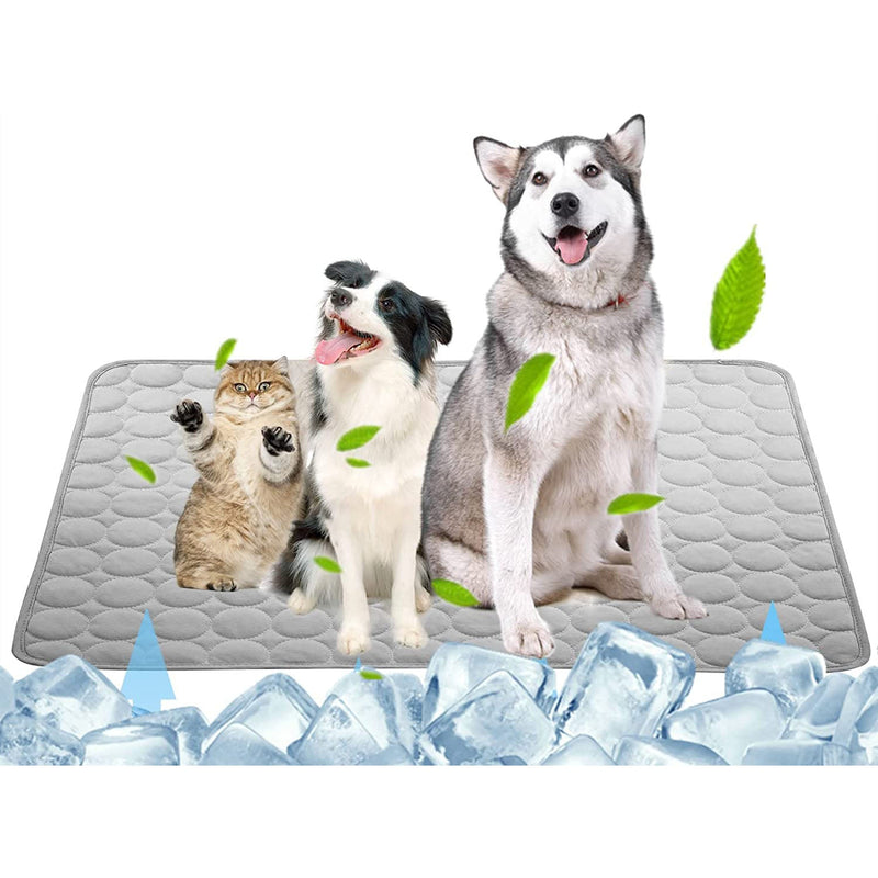 Automatic Cooling Dog Mat Washable Pet Sleeping Blanket Mat Pet Supplies Gray M - DailySale