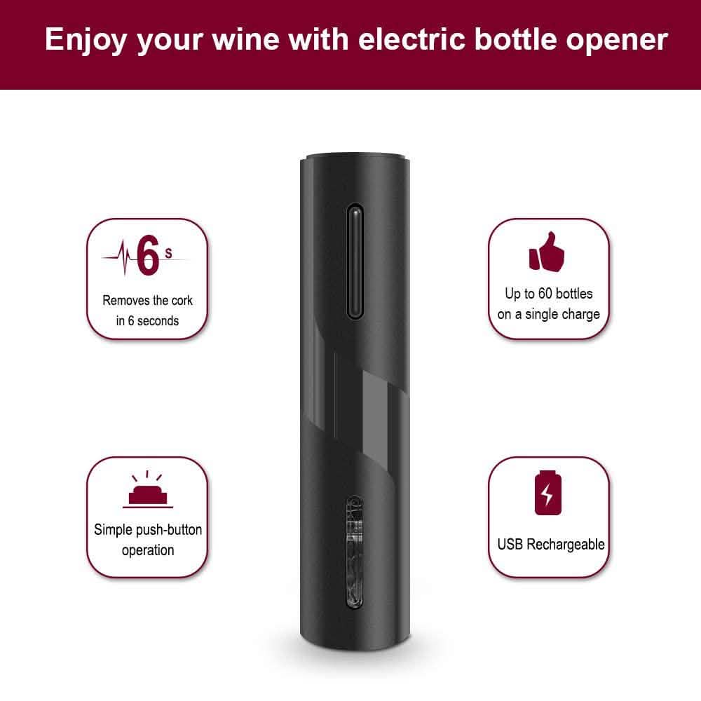 Automatic Electric Wine Bottle Corkscrew Opener Kitchen & Dining - DailySale