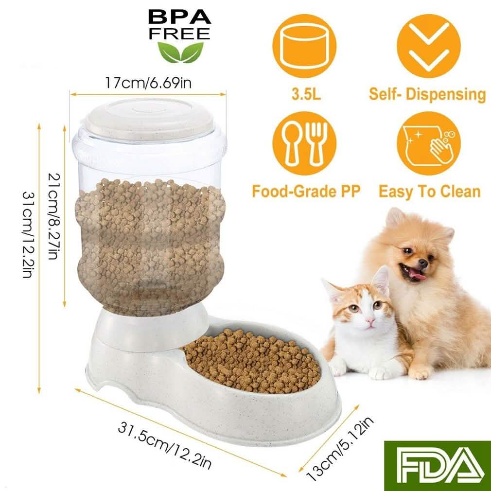 Automatic Pet Feeder Self-Dispensing Gravity Pets Food Dispenser Pet Supplies - DailySale