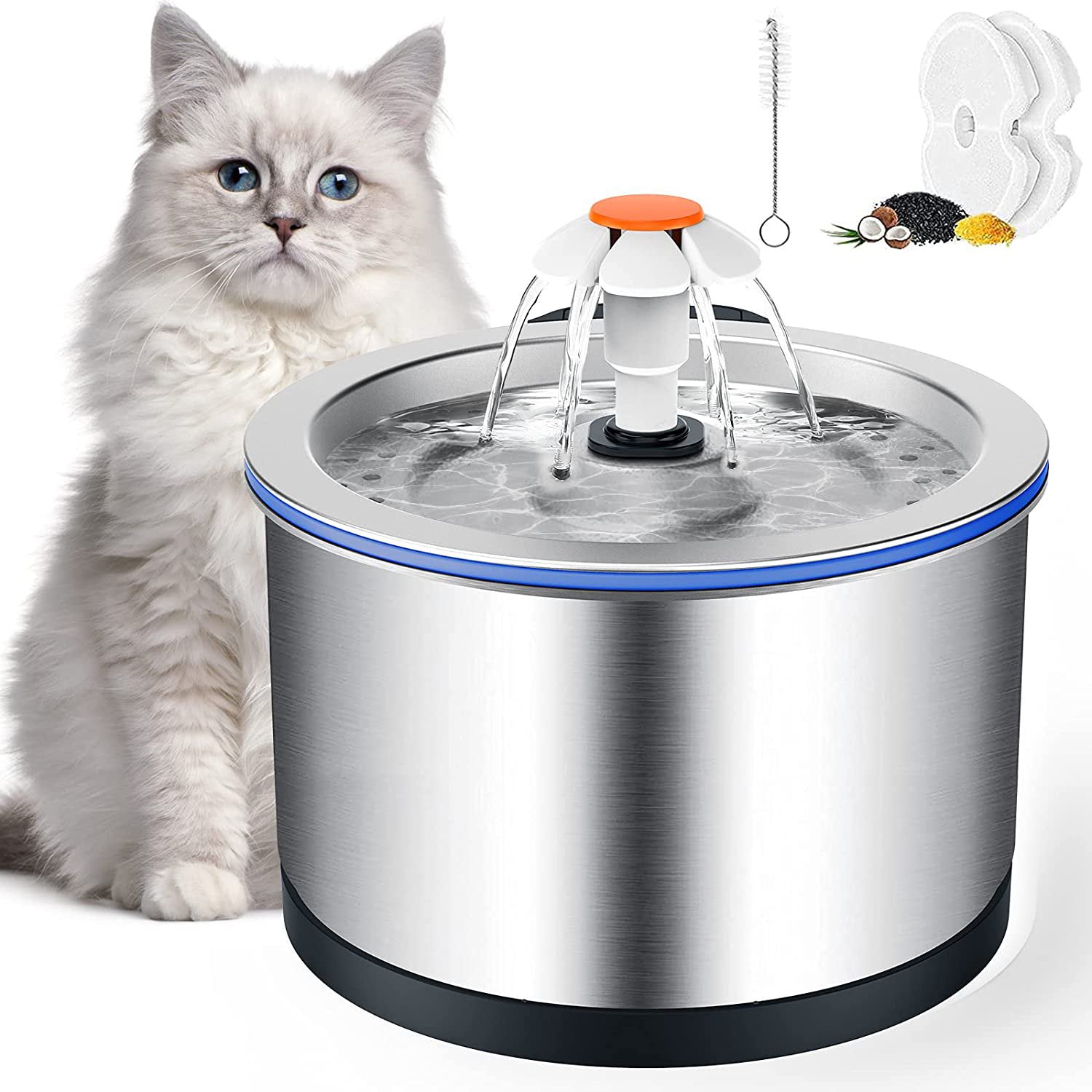 OWNPETS Ultra Quiet Cat Fountain Automatic Water Dish & Reviews