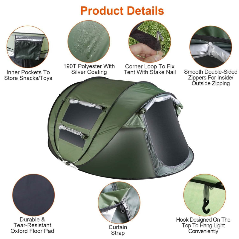 Automatic Pop Up Camping Tent Sports & Outdoors - DailySale