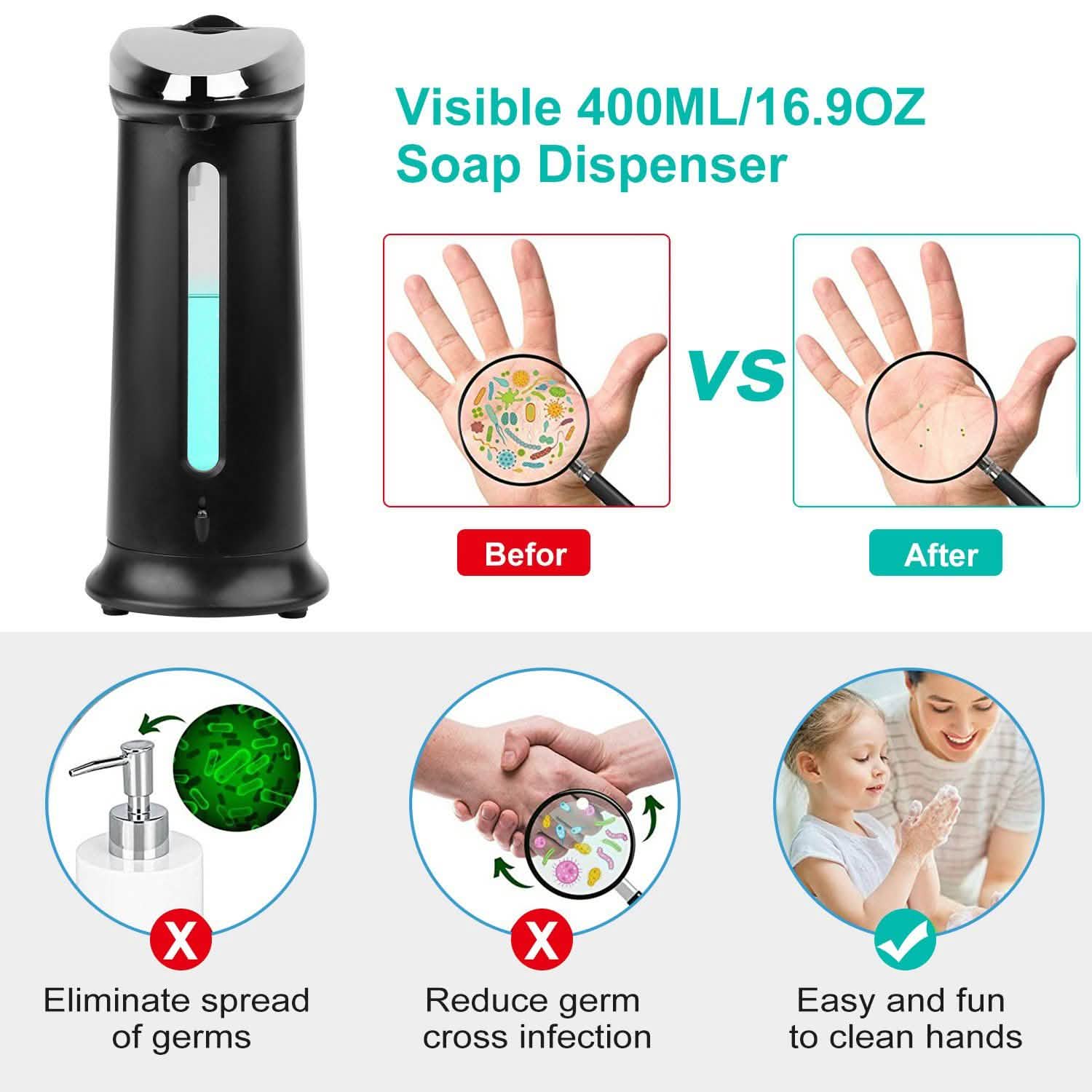 Automatic Soap Dispenser 400 ML/16.9 Oz Kitchen & Dining - DailySale