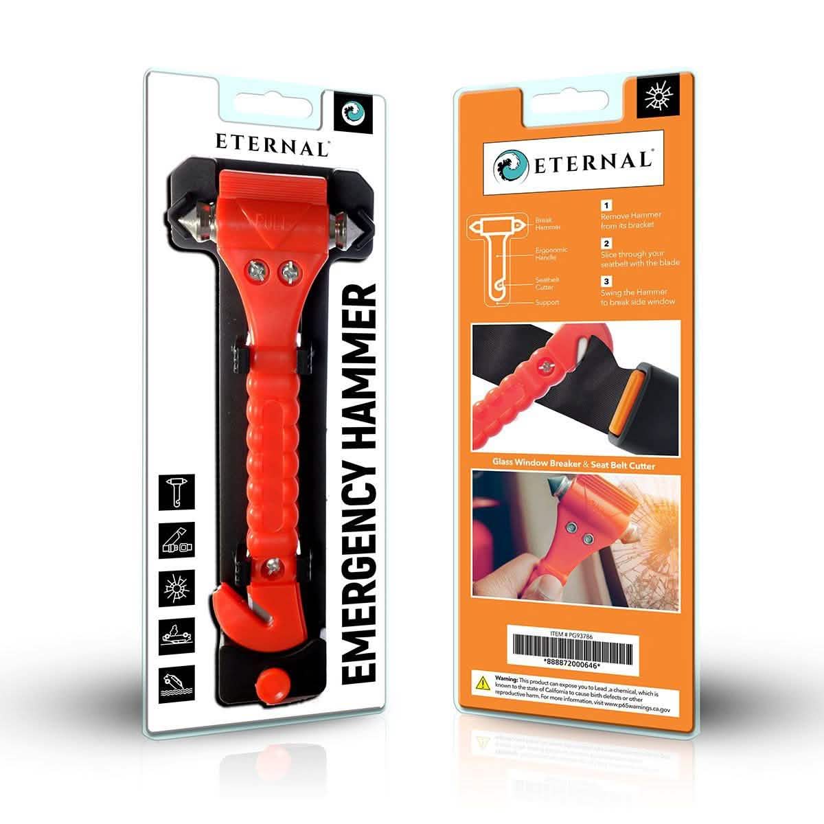 Automotive Emergency Hammer with Seat-Belt Cutter Auto Accessories - DailySale