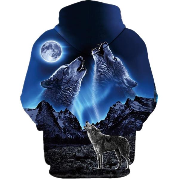 Autumn and Winter 3D Printed Wolf Sweatshirt Hoodie