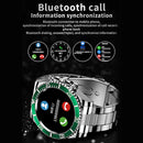 AW12 Smart Watch on its side, incoming call on watch face, text at top of image