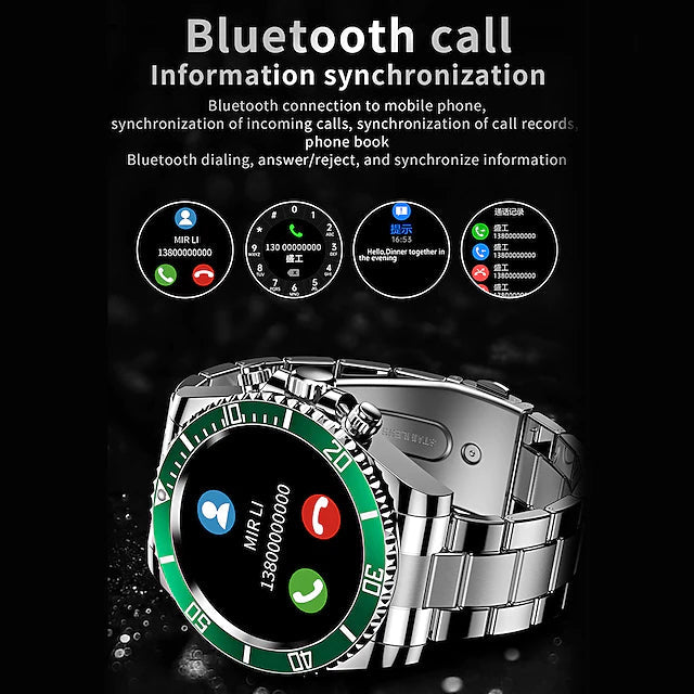 AW12 Smart Watch on its side, incoming call on watch face, text at top of image