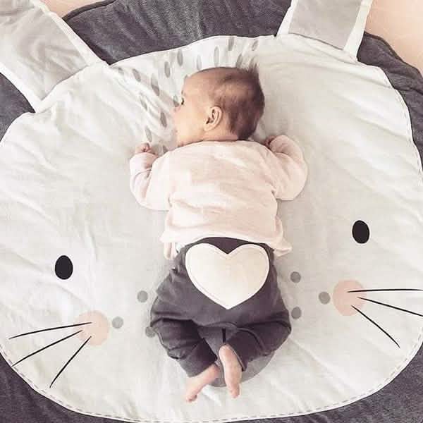 Baby Floor Game Mat Baby Rabbit Gray - DailySale